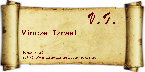 Vincze Izrael névjegykártya